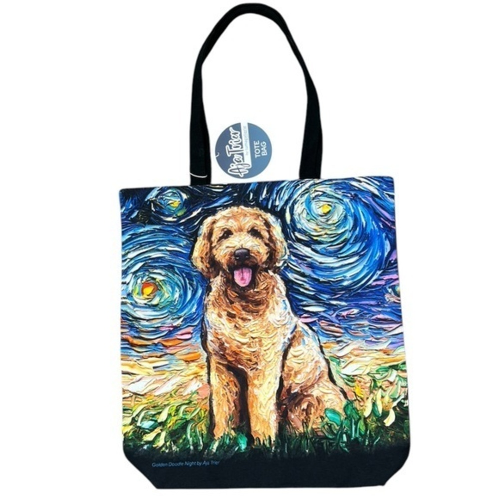 PETS - Aja Trier - 2/$35 - ‘Starry Night - Doodle’ Tote Bag. 15”x16”. NWT